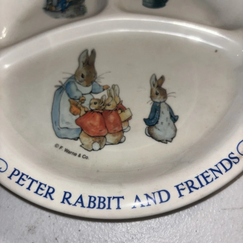 Vintage Peter Rabbit and Friends Toddler Child Melamine Divided Plate by EDEN